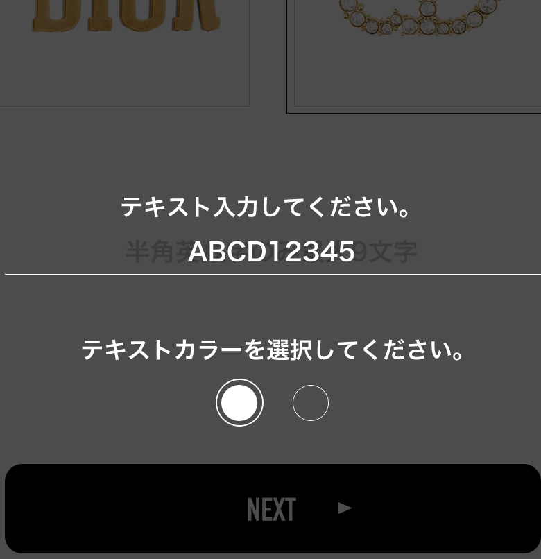 テキストを入力してカラーを選択してください。